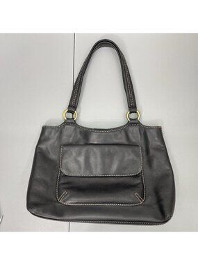 Vintage Fossil‎ Shoulder Bag Purse Leather 75082 Black